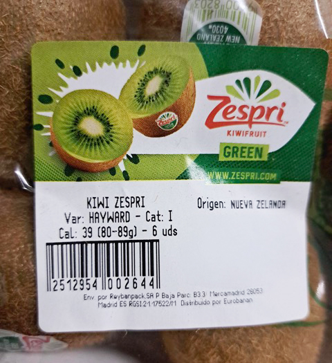 Kiwi verde Zespri bandeja 500g aproximadamente | Ahorramas