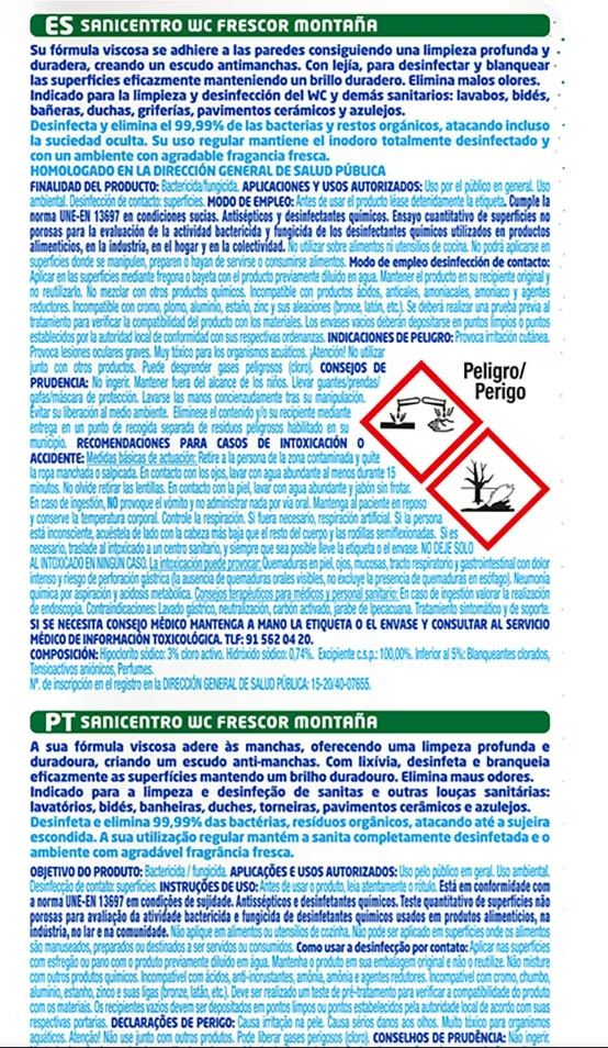 Gel WC Sanicentro 1l frescor montaña