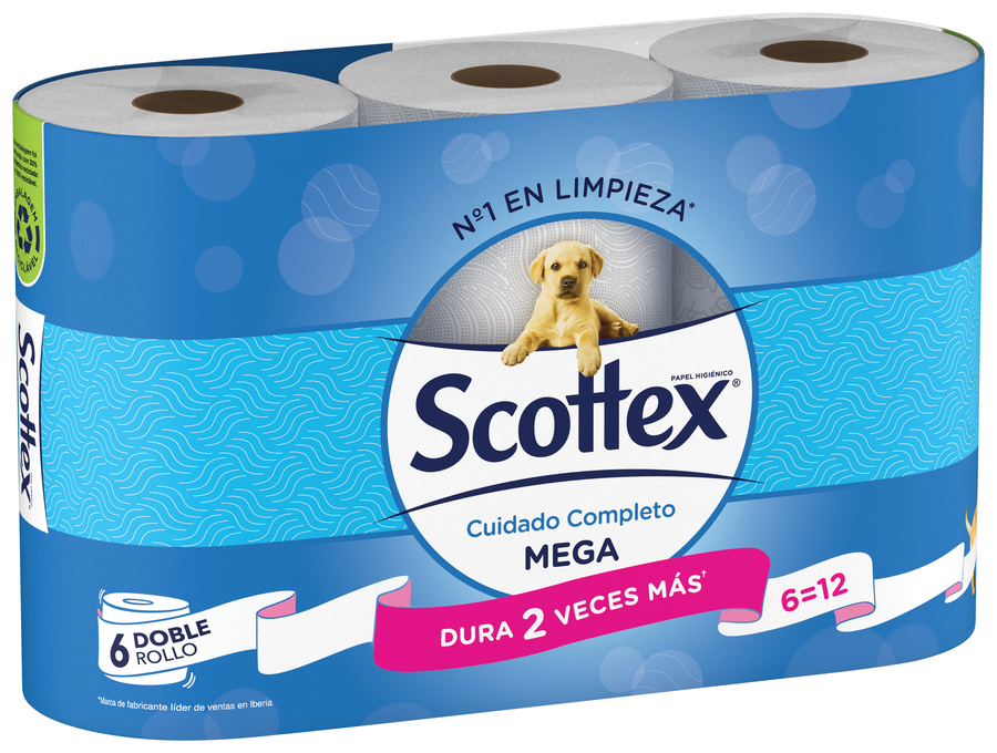 Papel higiénico Scottex 6 rollos mega doble rollo