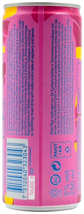 Vodka raspberri&lemonade Absolut 250ml