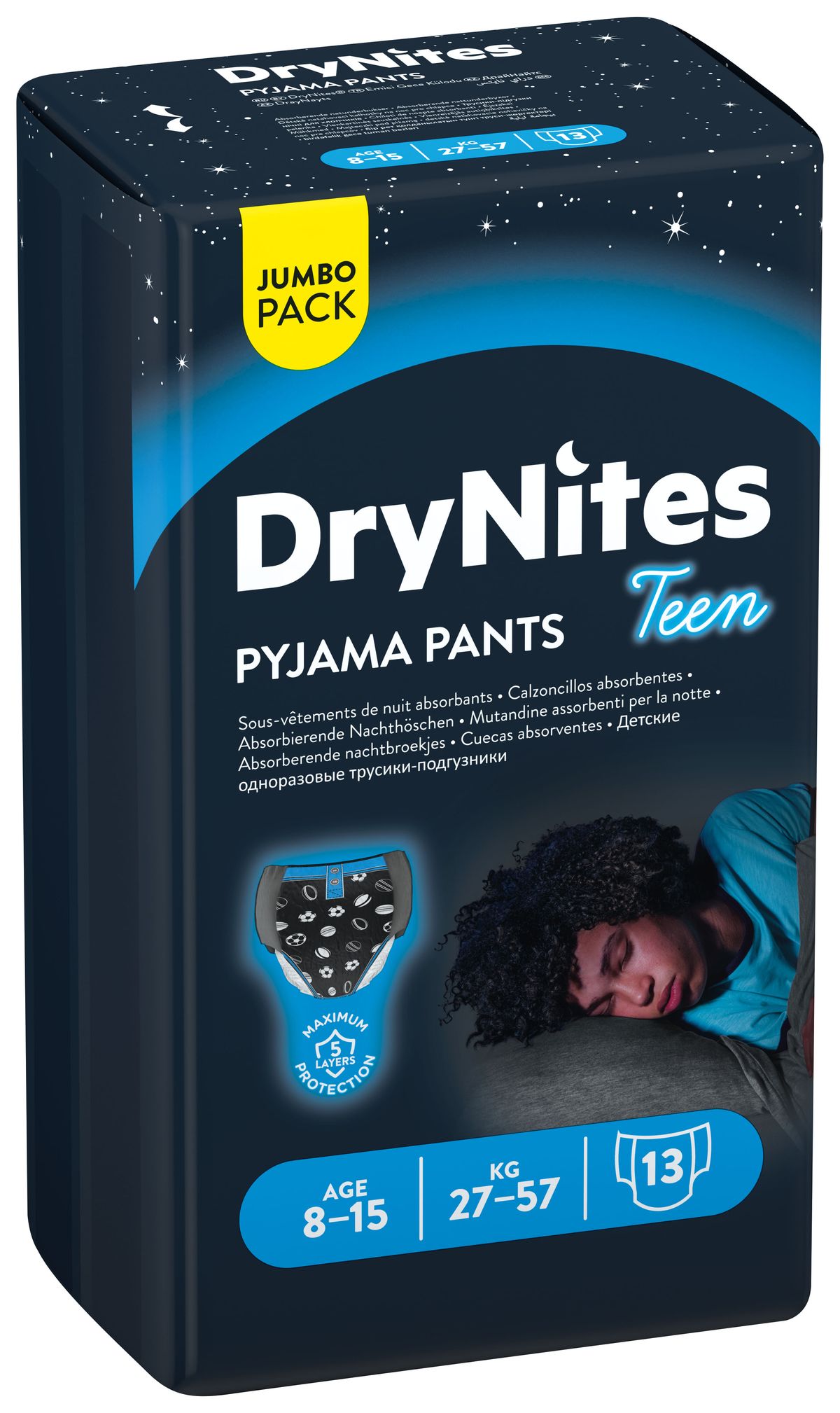 Pants calzoncillo Huggies Drynites Teen Boys 27-57kg 13 uds