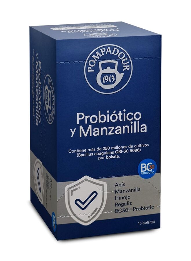 Infusión probiotic-manzanilla Pompadour 15 Unid