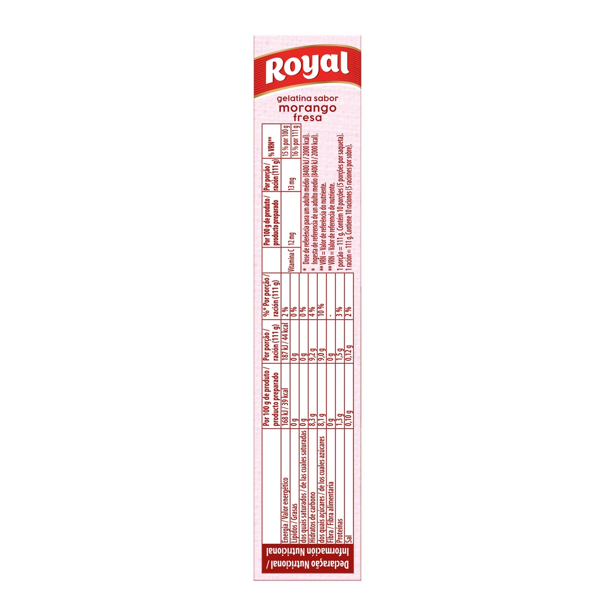 Gelatina de fresa Royal 114g