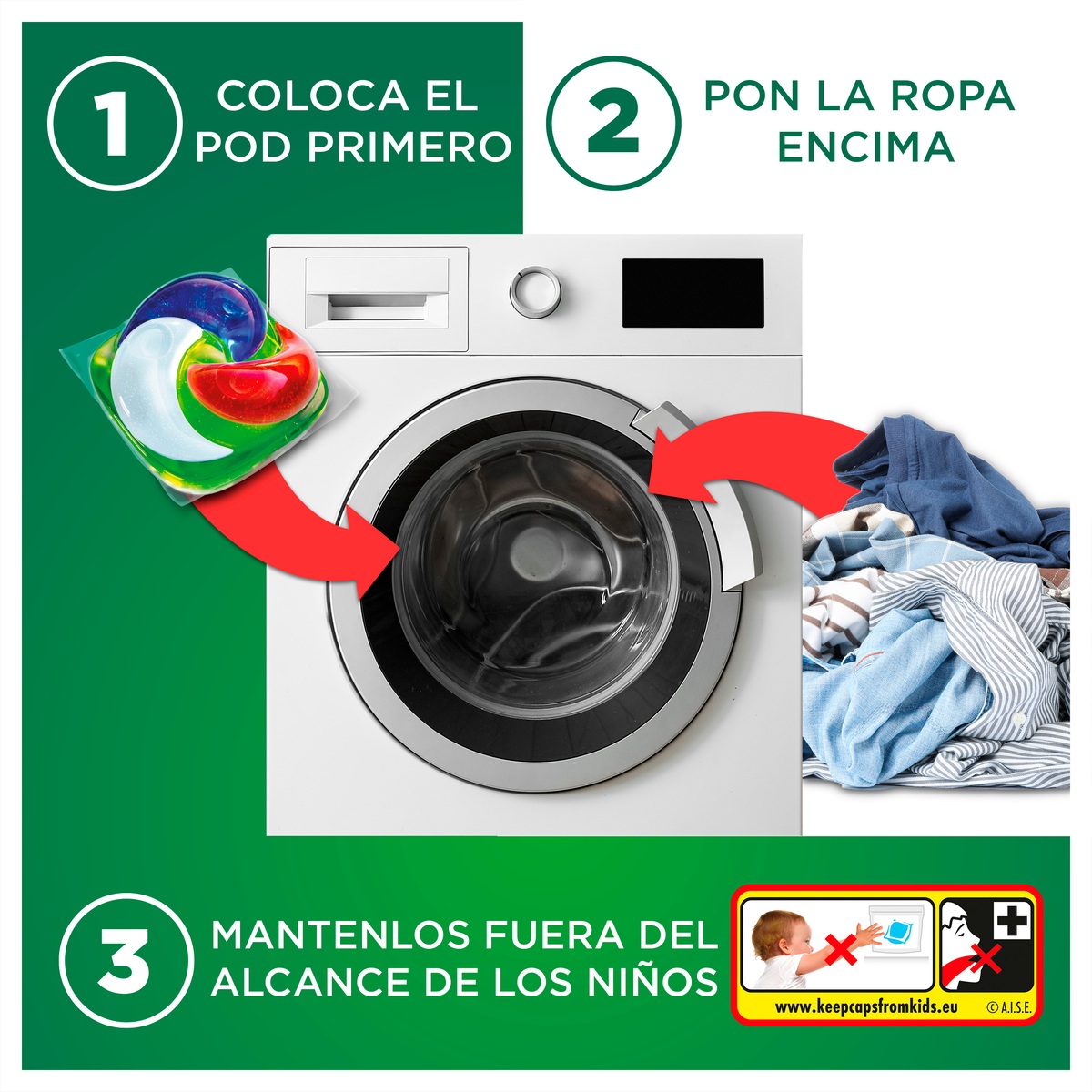 Detergente cápsulas pods Ariel 14l lavados poderoso