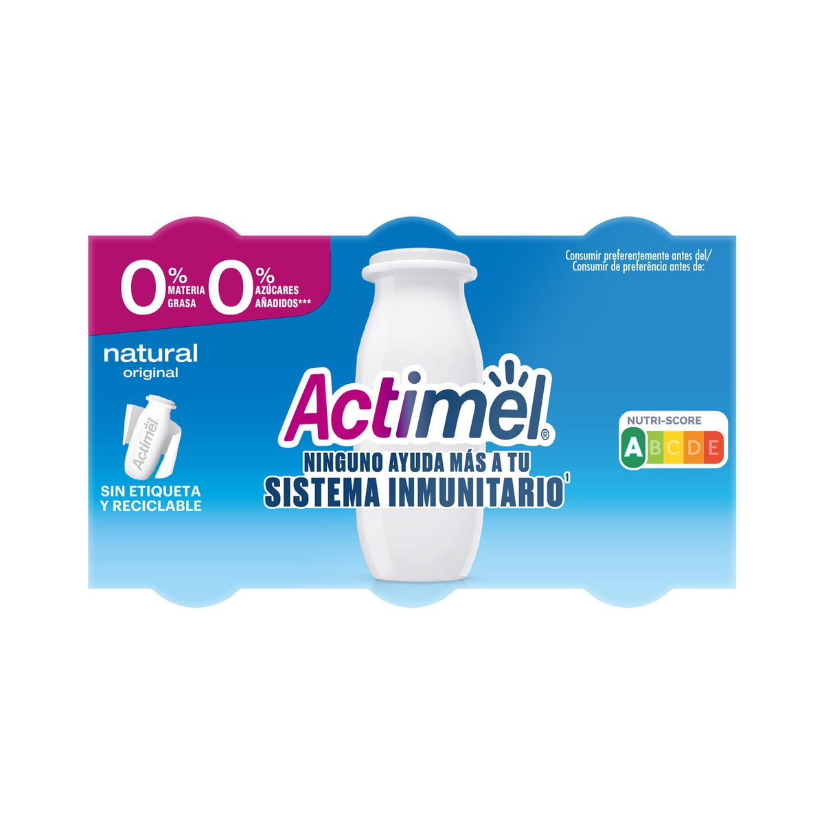 Actimel 0% MG pack 6 natural