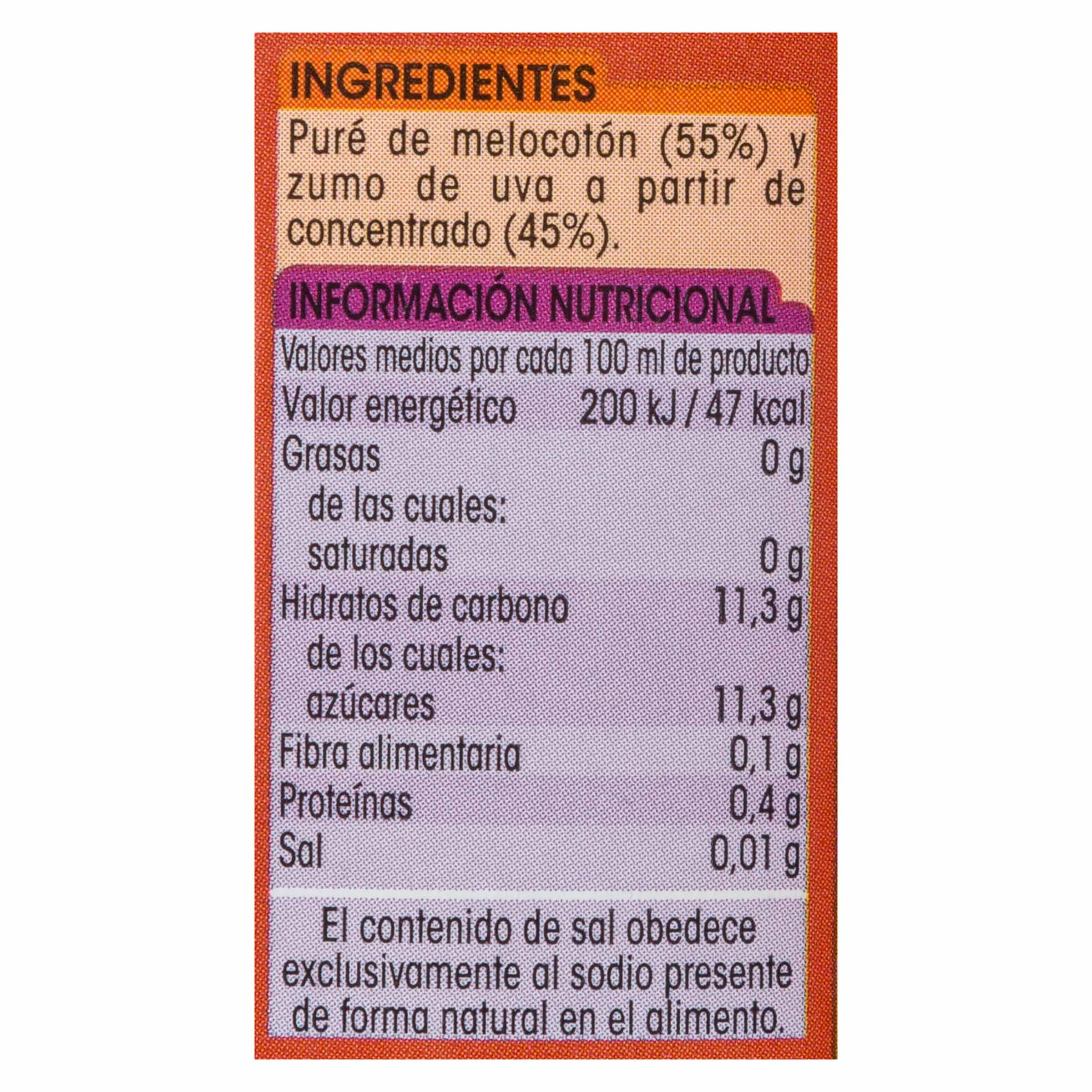 Zumo de melocotón y uva Alipende pack 6