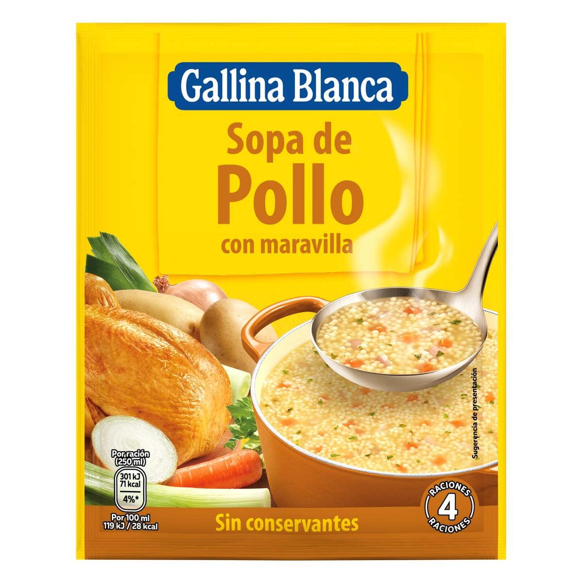 Sopa Gallina Blanca 85g pollo con maravilla