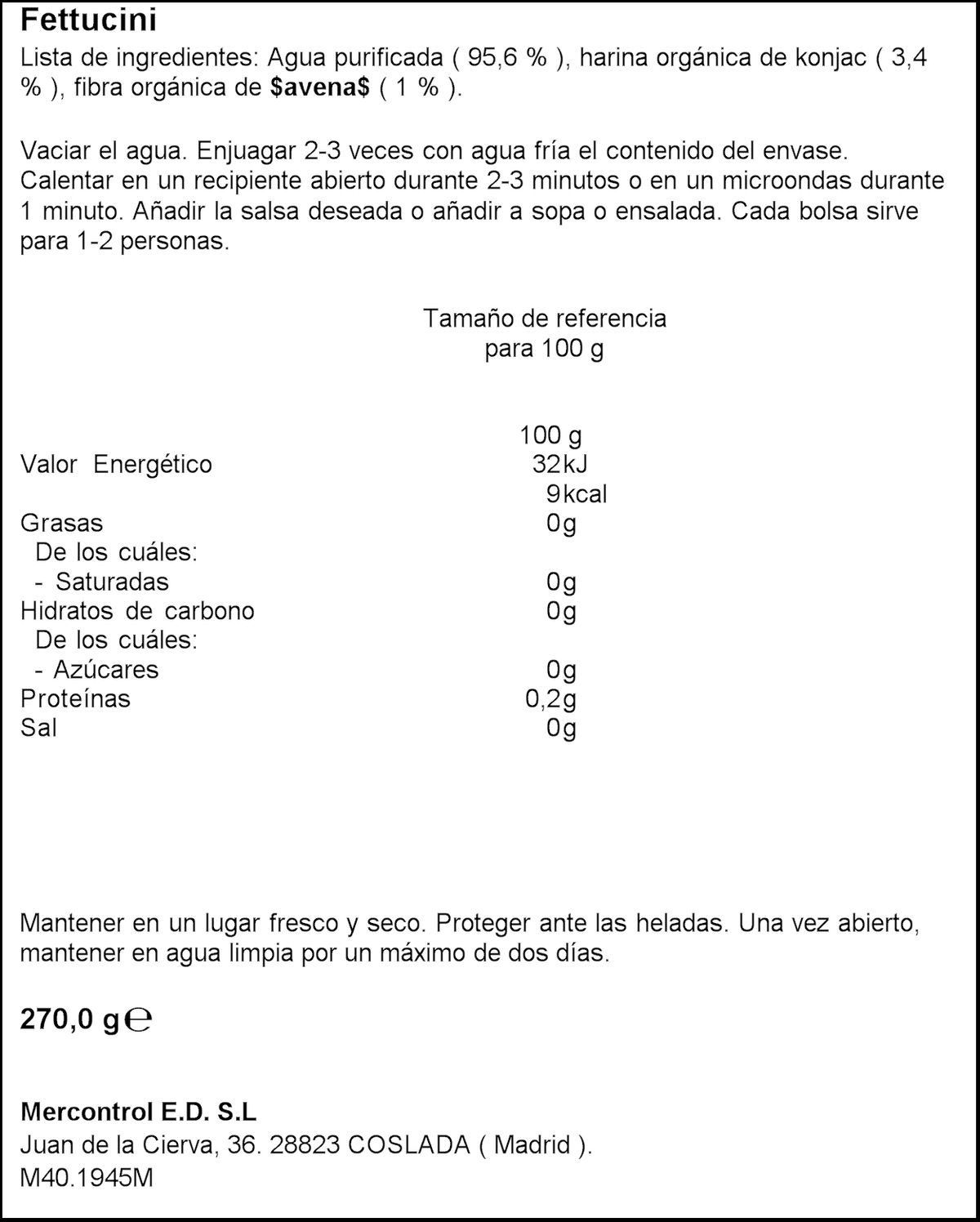 Slim pasta 200g fettuccine