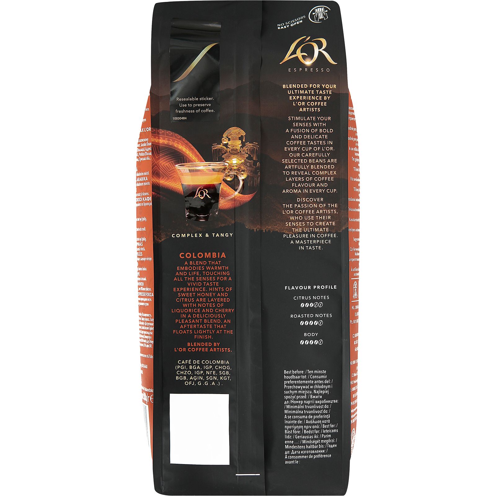 Café Colombia grano espresso L&acute;or 500g