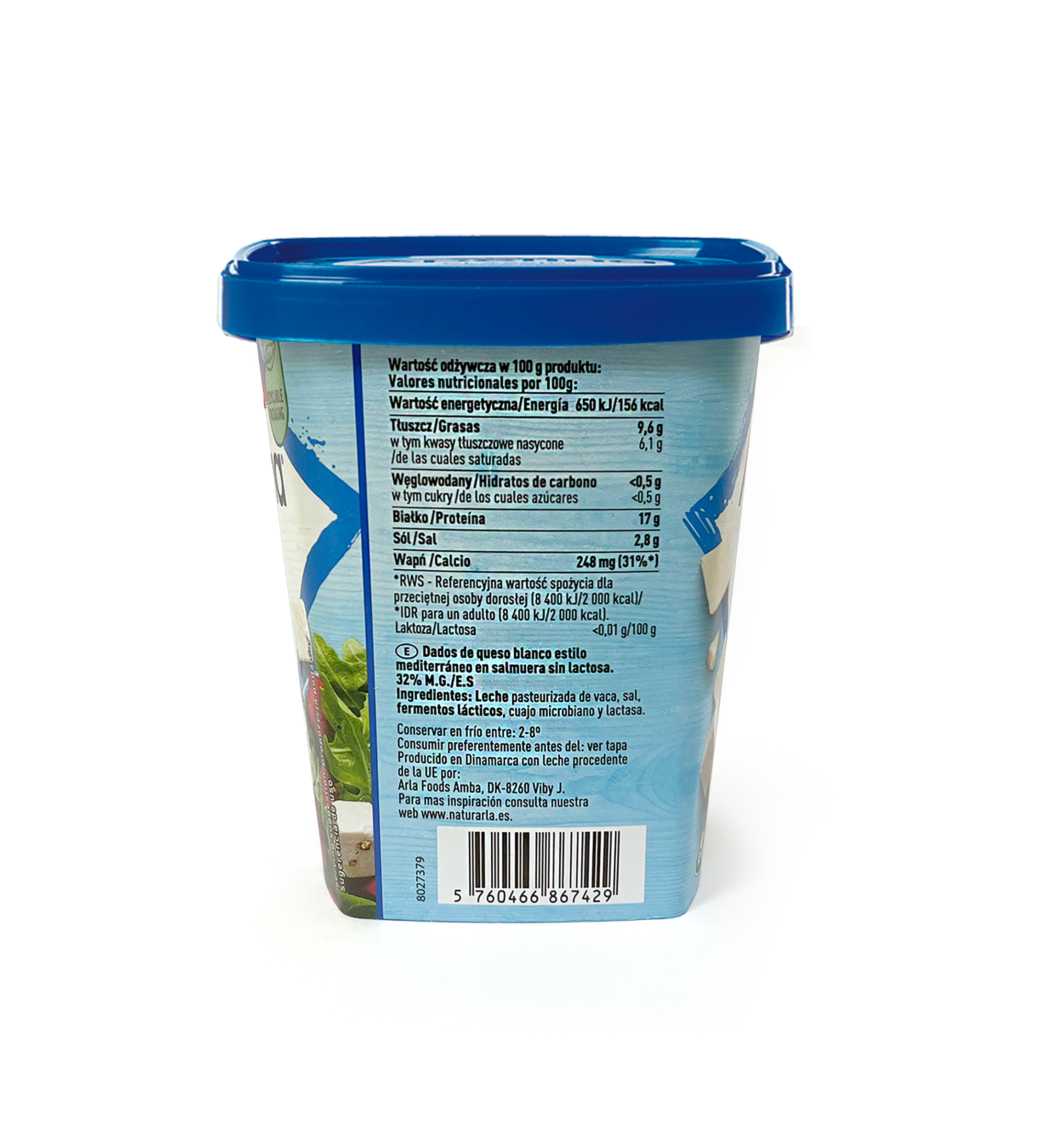 Queso en dados en salmuera Arla 200g