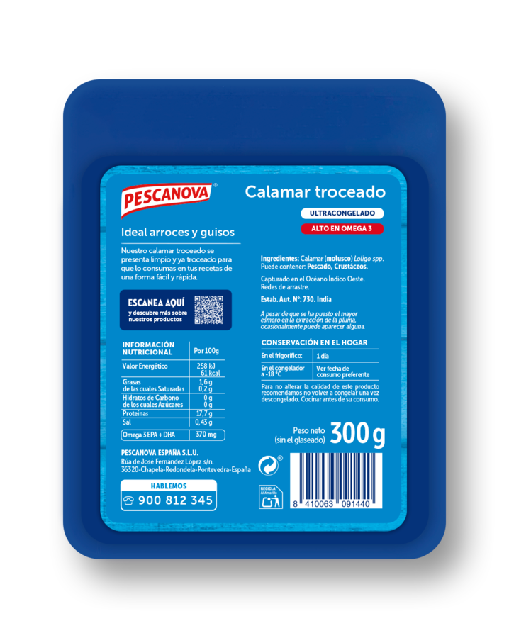 Camalar troceado Pescanova 300g