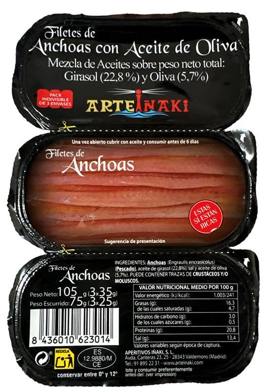 Anchoa en aceite de oliva Arteiñaki P3