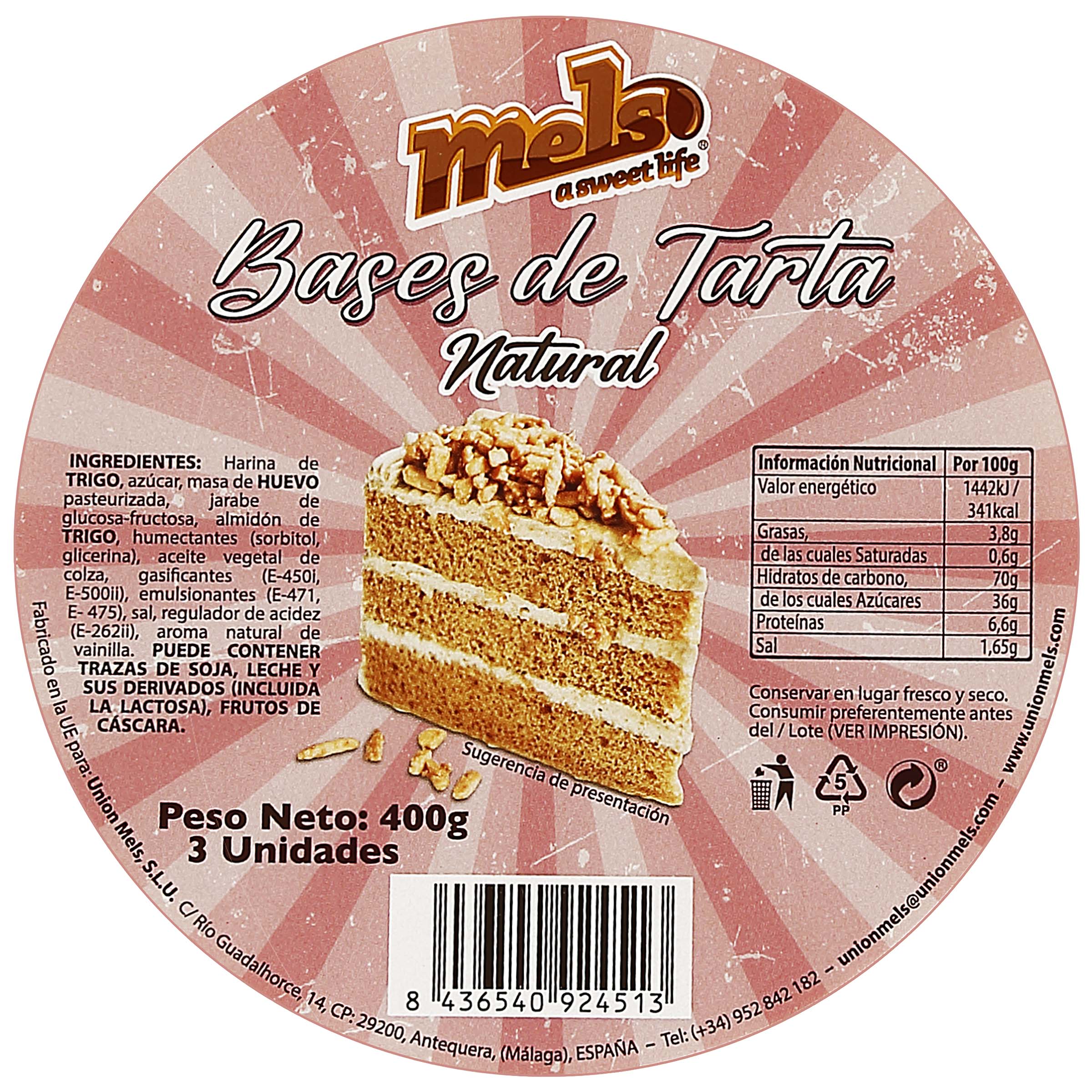 Base de tarta Mels 400g