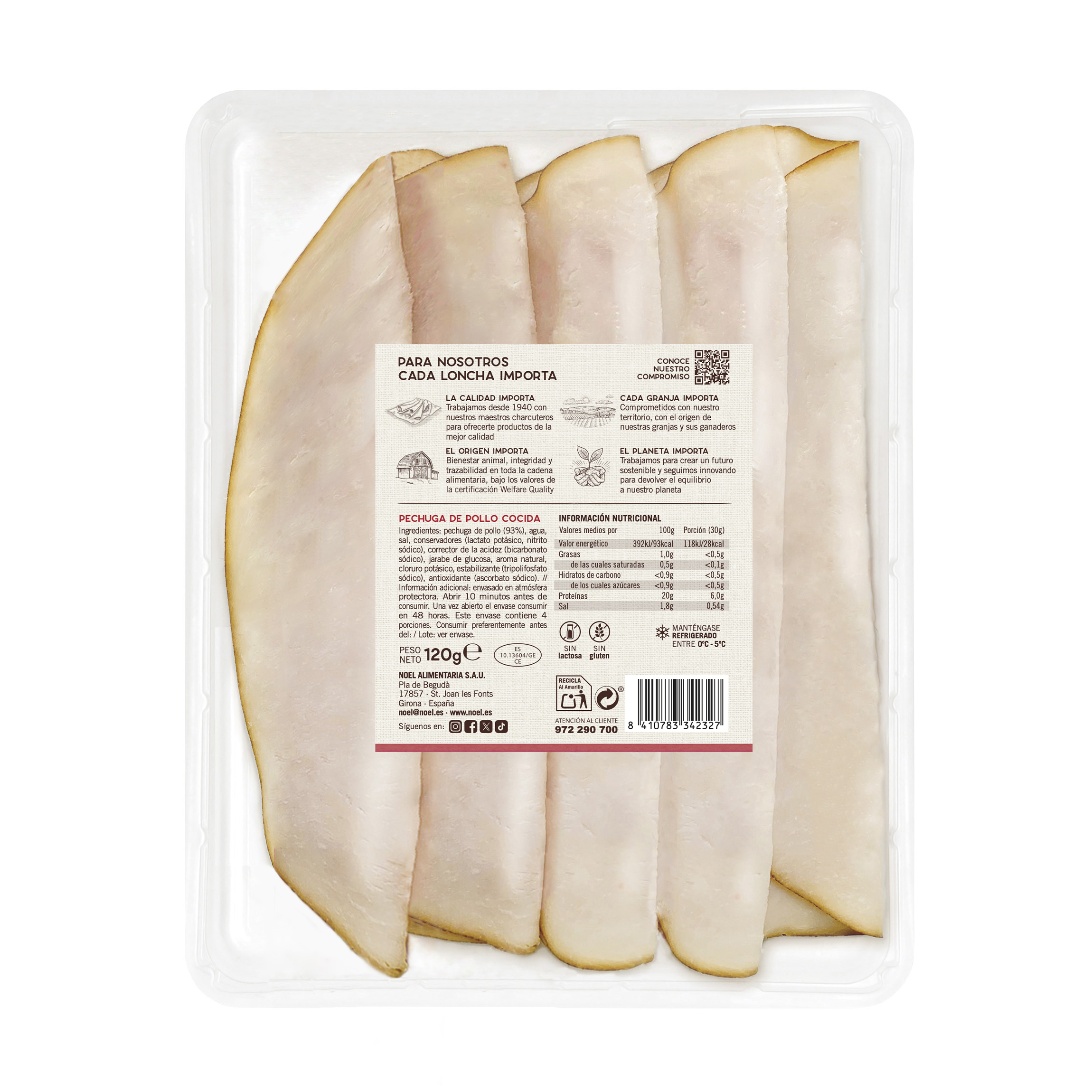 Pechuga de pollo braseado delicada y sabrosa Noel 120g