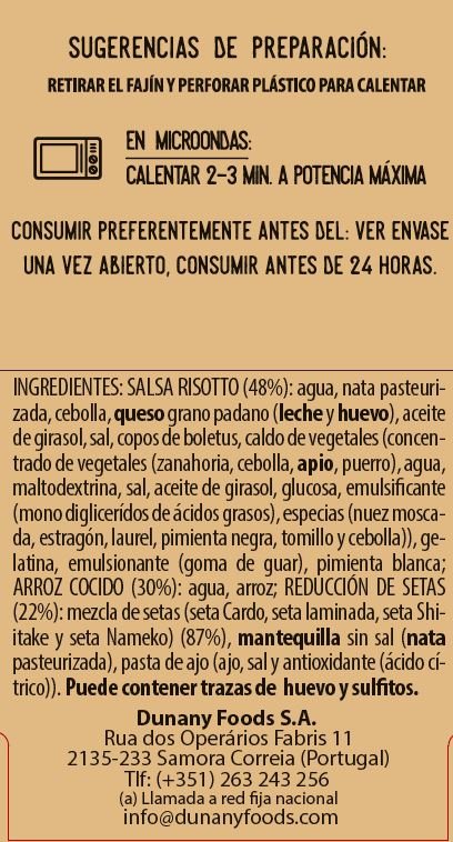 Risotto Dunany 280g con setas
