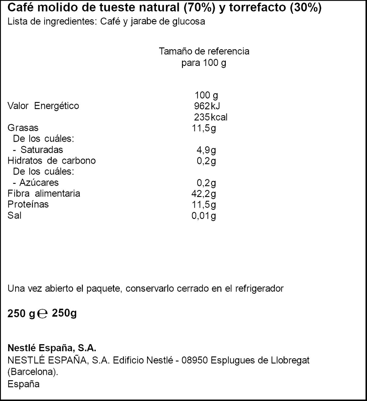 Café molido Bonka mezcla 50/50 250g