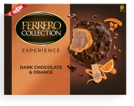 Helado collection ferrero chocolate negro y naranja 3 unidades