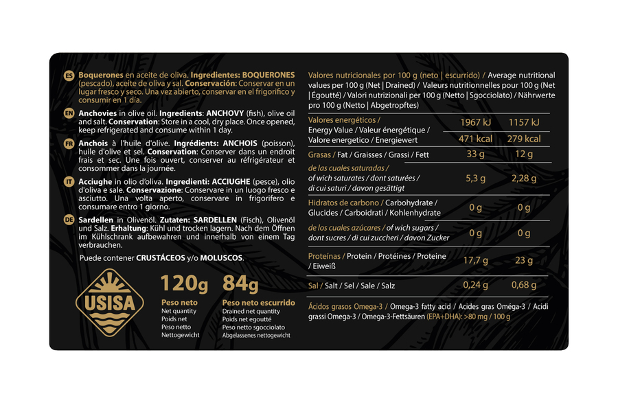 Boqueron Usisa 84g en aceite oliva