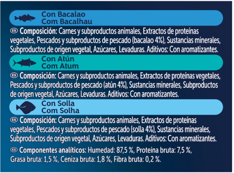 Alimento de gato soup con pescado con bacalao con atún y con solla Felix 288g