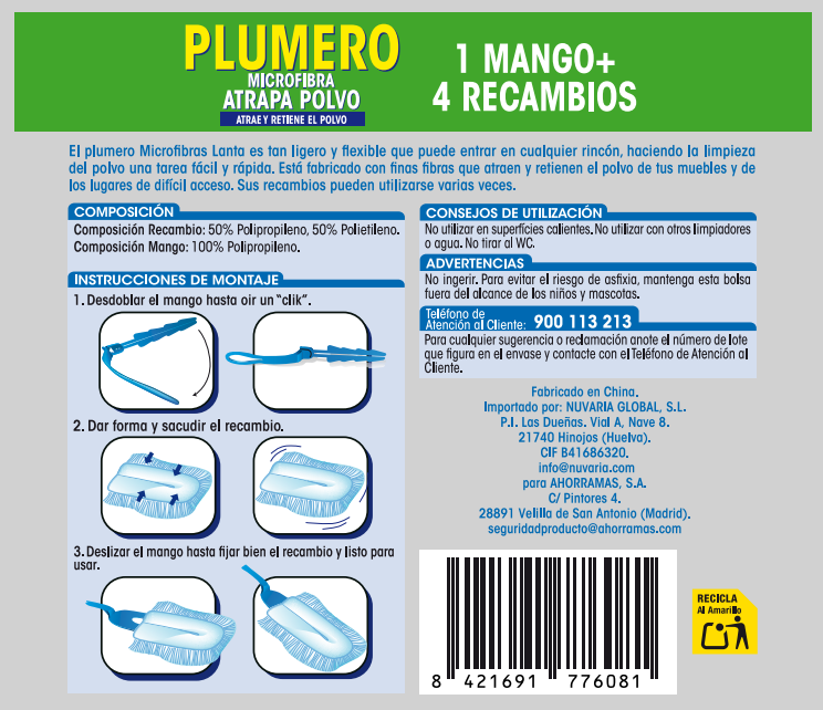 Plumero Lanta atrapapolvo