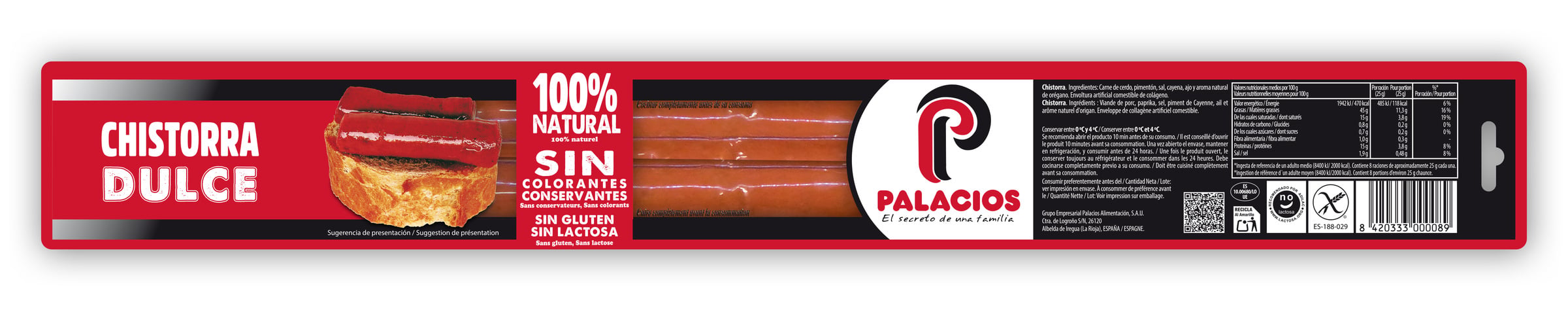 Chistorra receta de Navarra palacios 200gr