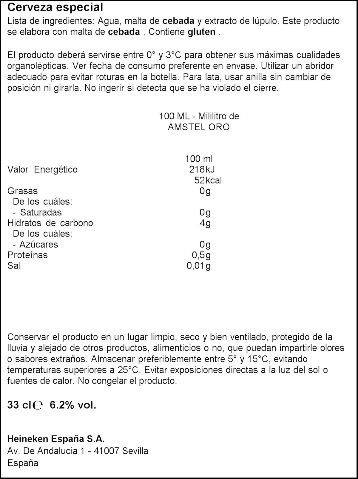 Cerveza tostada Amstel Oro lata 33cl