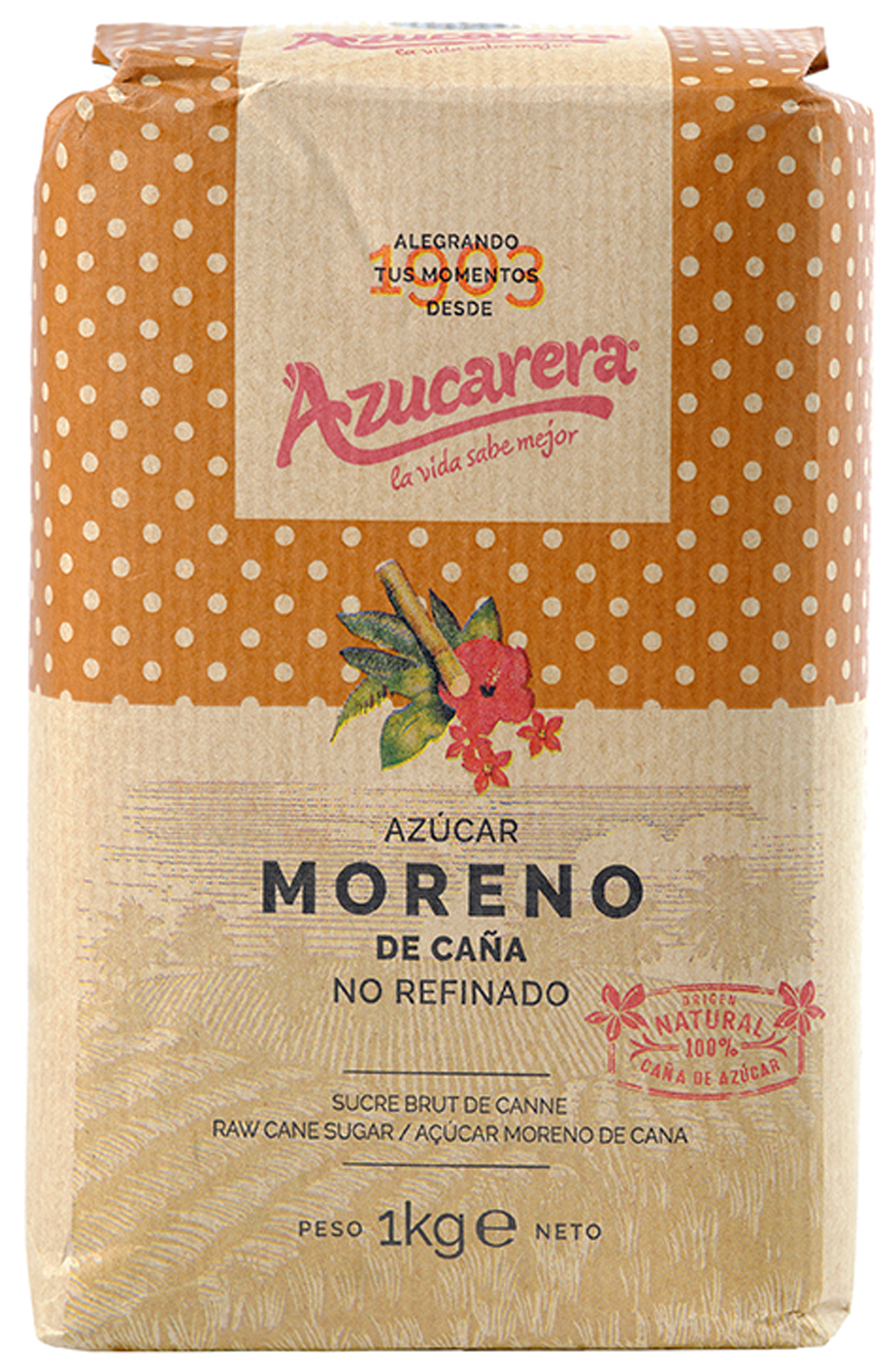 Azúcar moreno de caña no refinado Azucarera 1kg