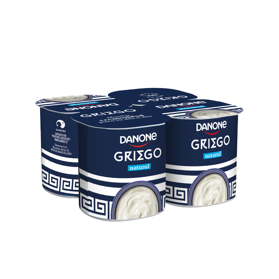 Yogur estilo griego Danone pack 4 natural