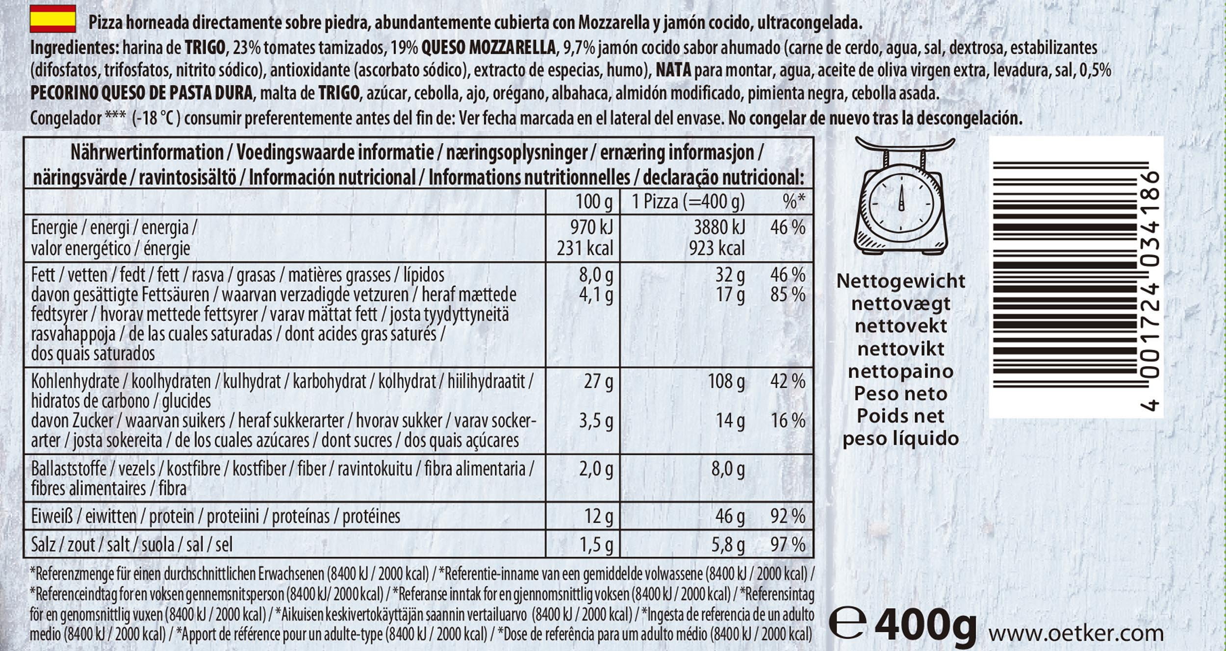 Pizza La Mia Grande Dr Oetker 400g prosciutto