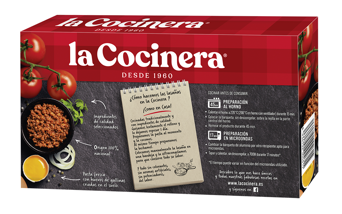Lasaña La Cocinera boloñesa 500g