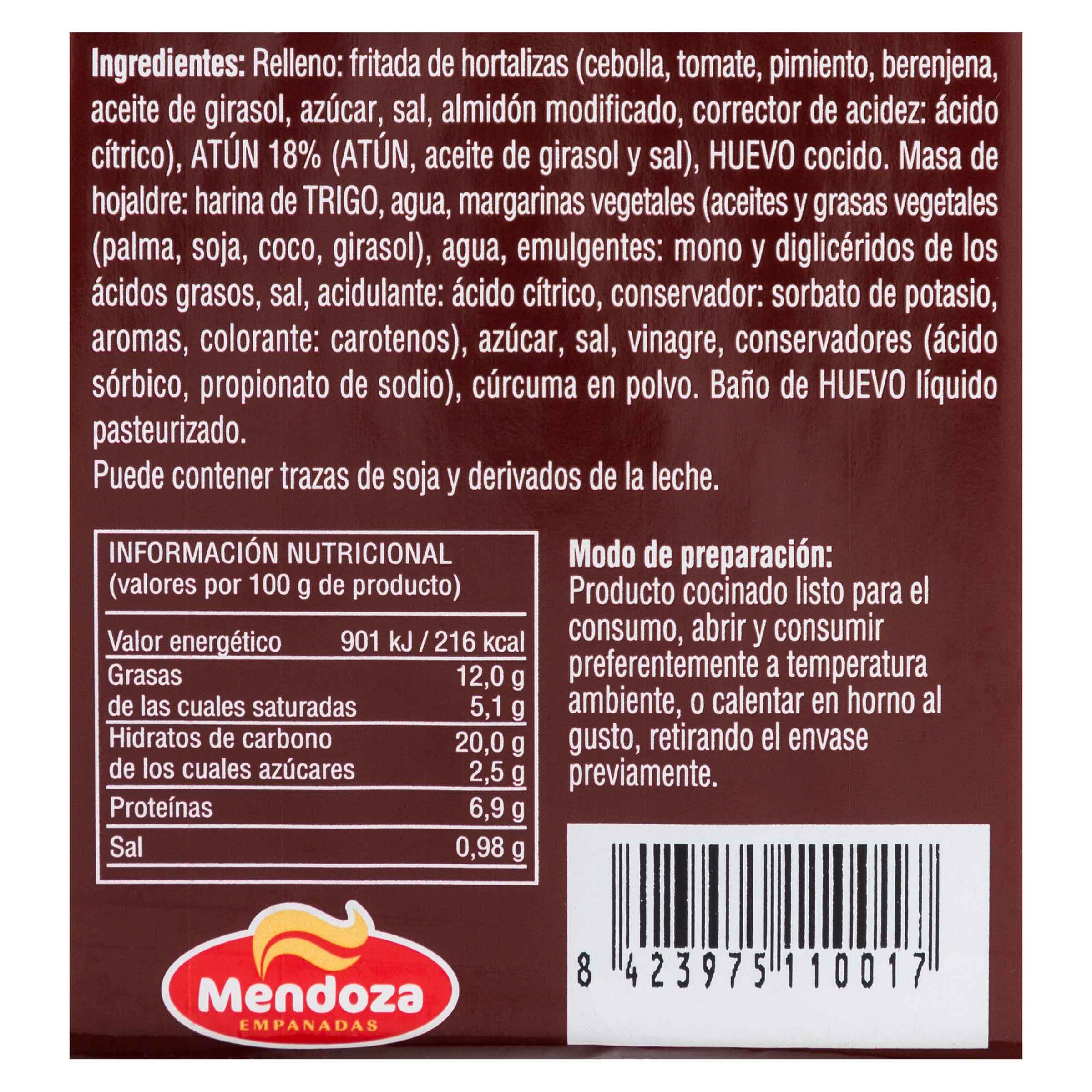 Empanada de hojaldre Mendoza 600g atún