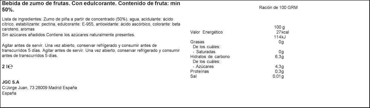 Néctar de piña Disfruta 2l
