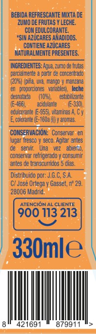 Zumo fruta + leche P3 Alipende Tropical