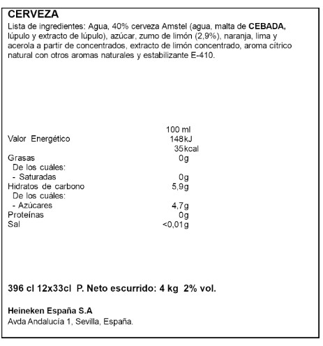 Cerveza Radler Amstel 33 cl Limón P12