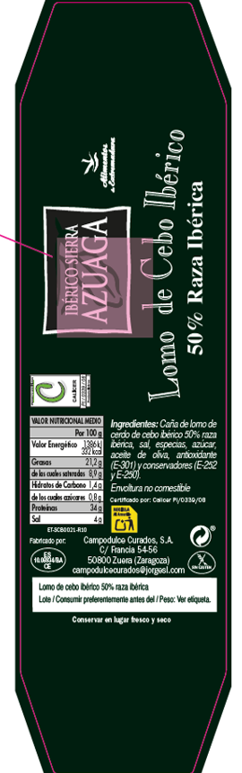 Lomo cebo 50% ibérico Emjamesa Al corte
