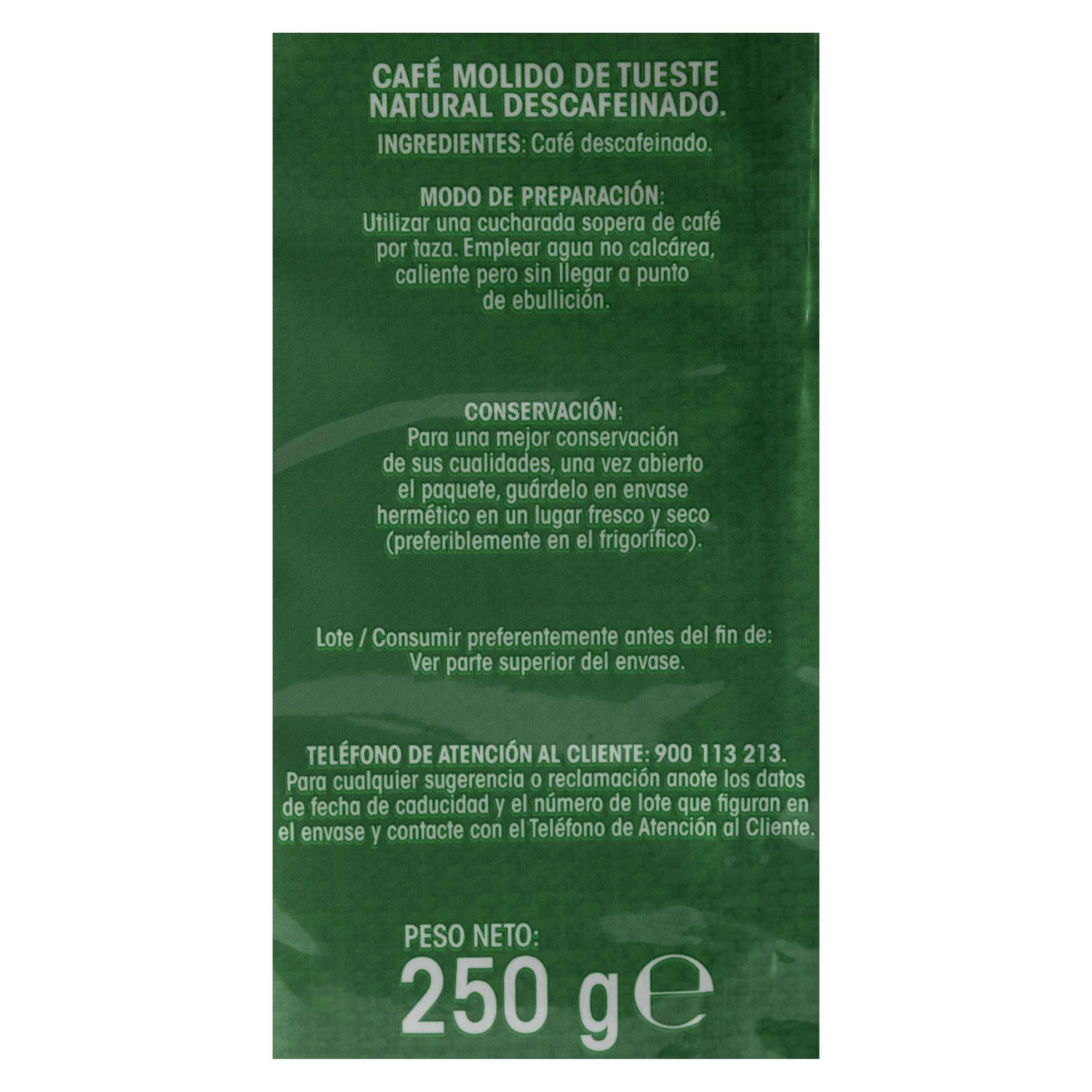 Café molido descafeinado Alipende 250g tueste natural