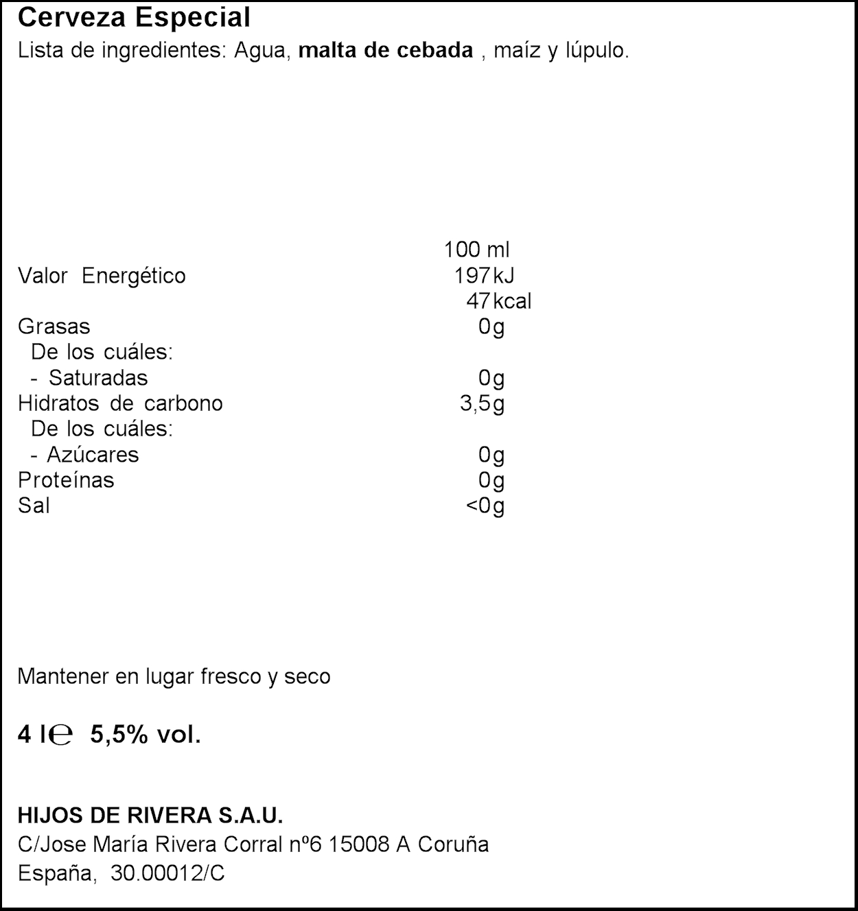 Cerveza rubia especial Estrella Galicia pack 6 botellas 20cl