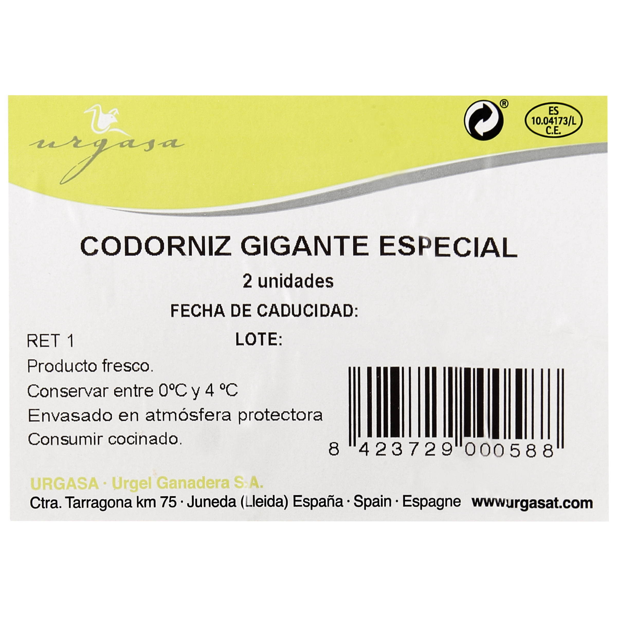 Codorniz bandeja 2 uds