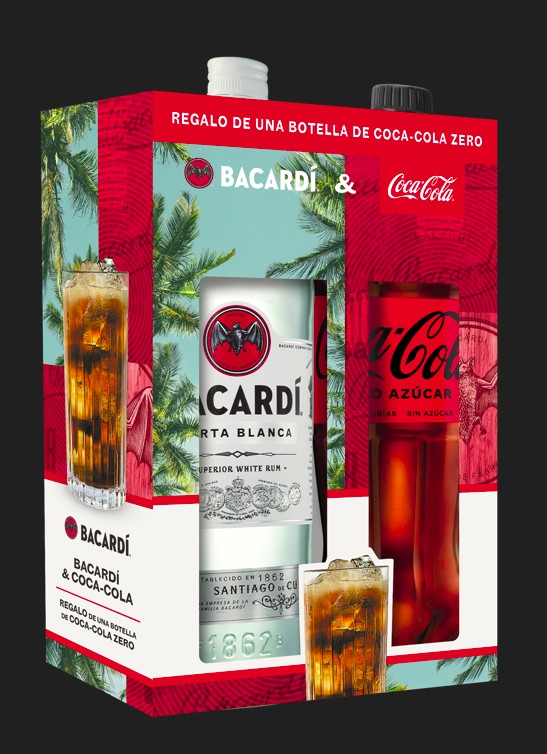 Ron blanco Bacardi 70cl + Coca-Cola Zero