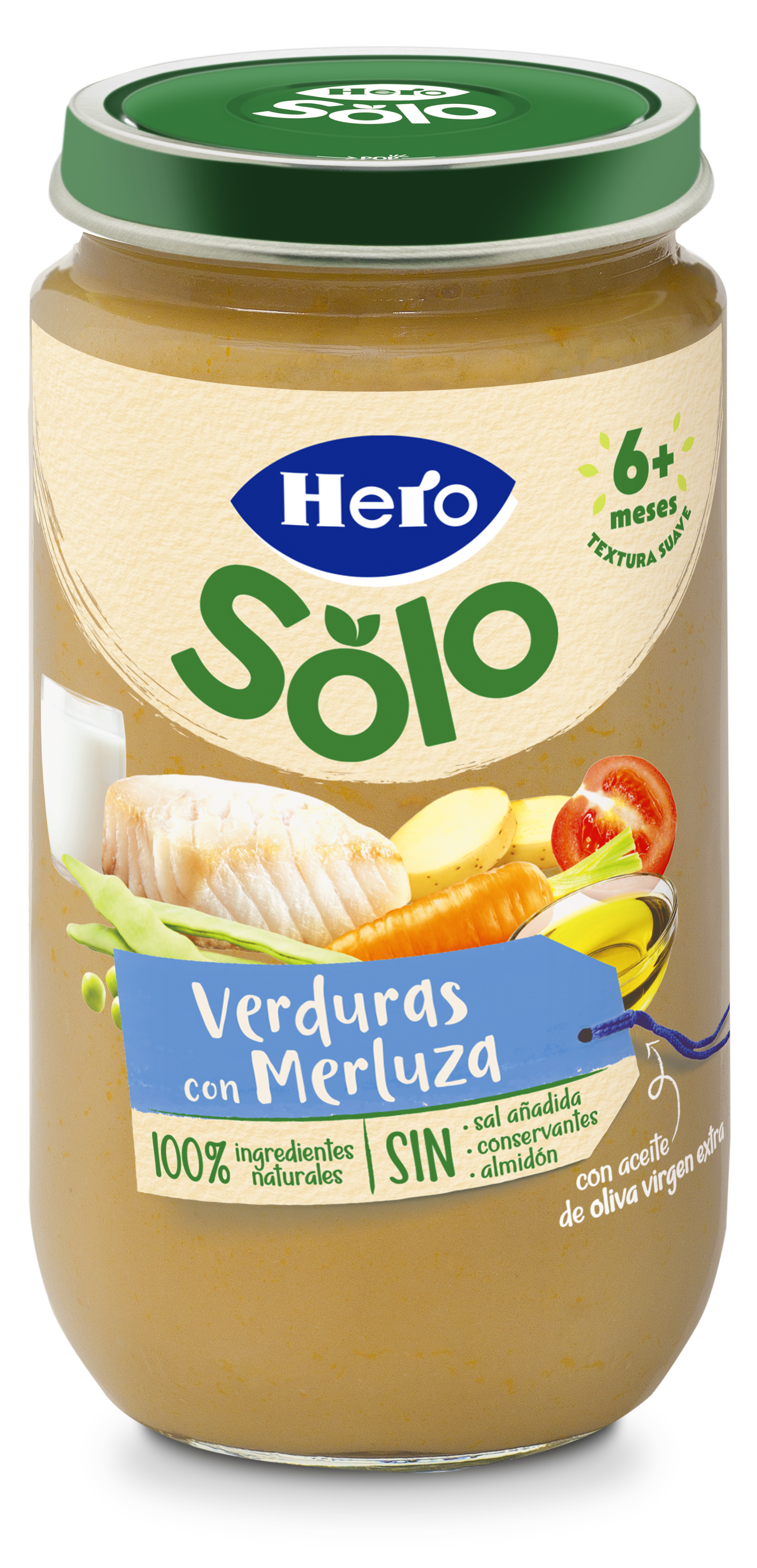 Tarro Hero Solo verdura merluza desde 8meses 235g