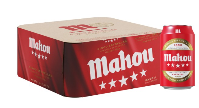 Cerveza Rubia Mahou 5* 33CL P16