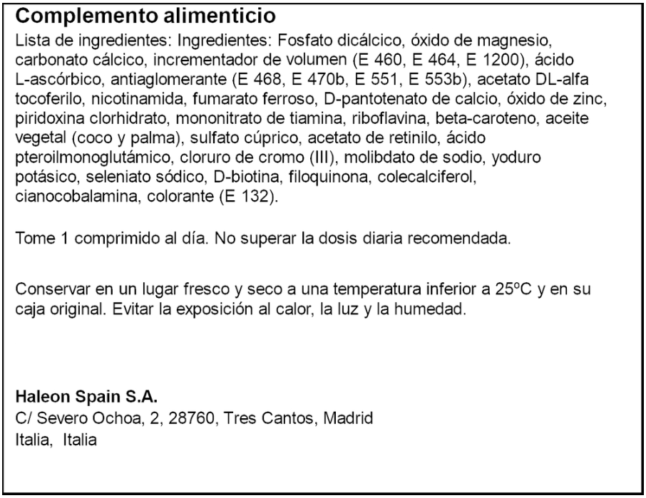 Complemento alimenticio para hombre multivitamínico Multicentrum 30 cápsulas