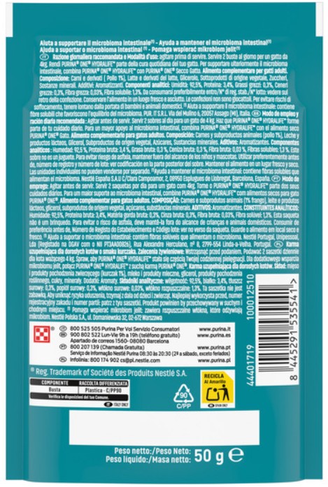 Alimento complementario para gato hydralife con pollo Purina One 50g