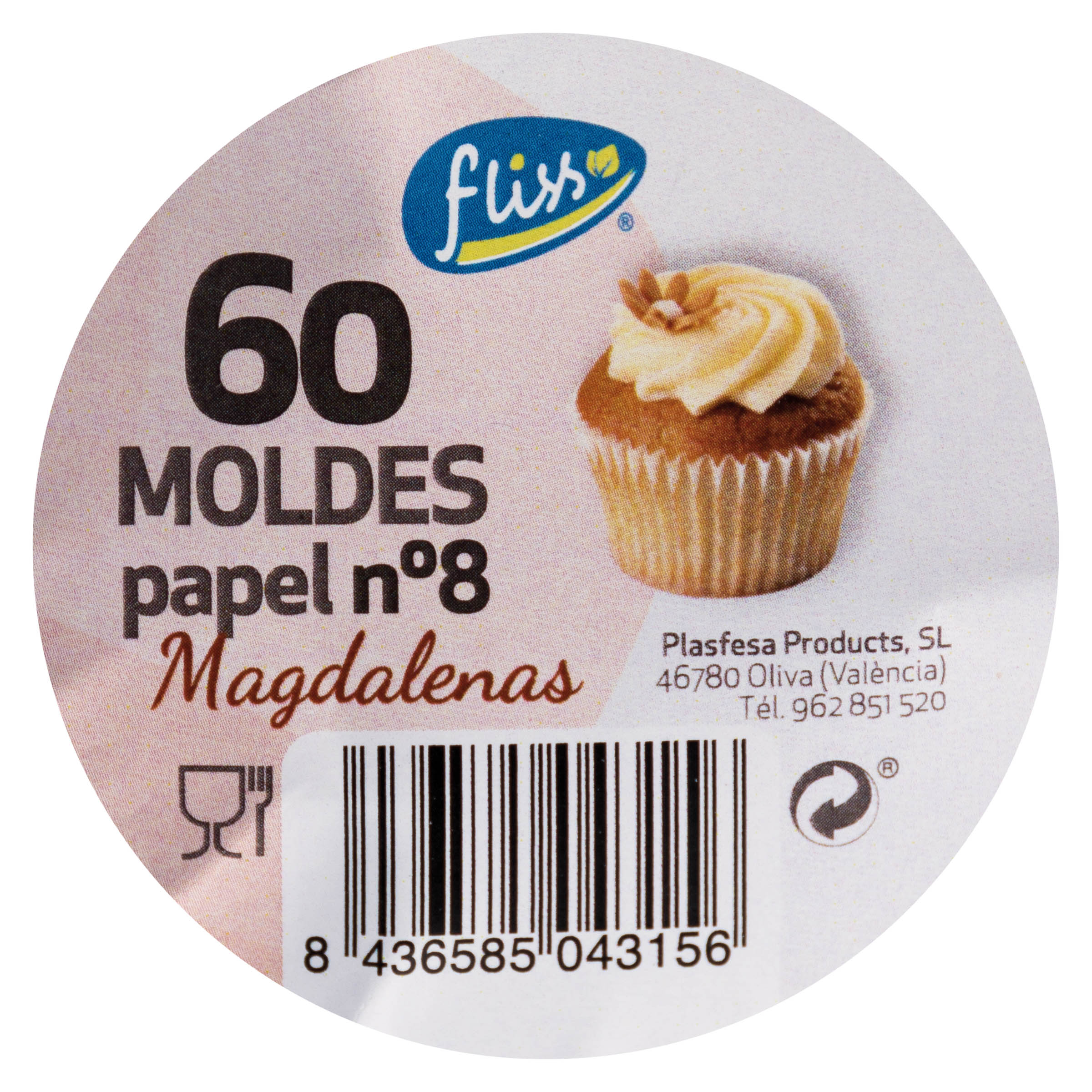 Molde de papel Fliss 60 unidades magdalenas