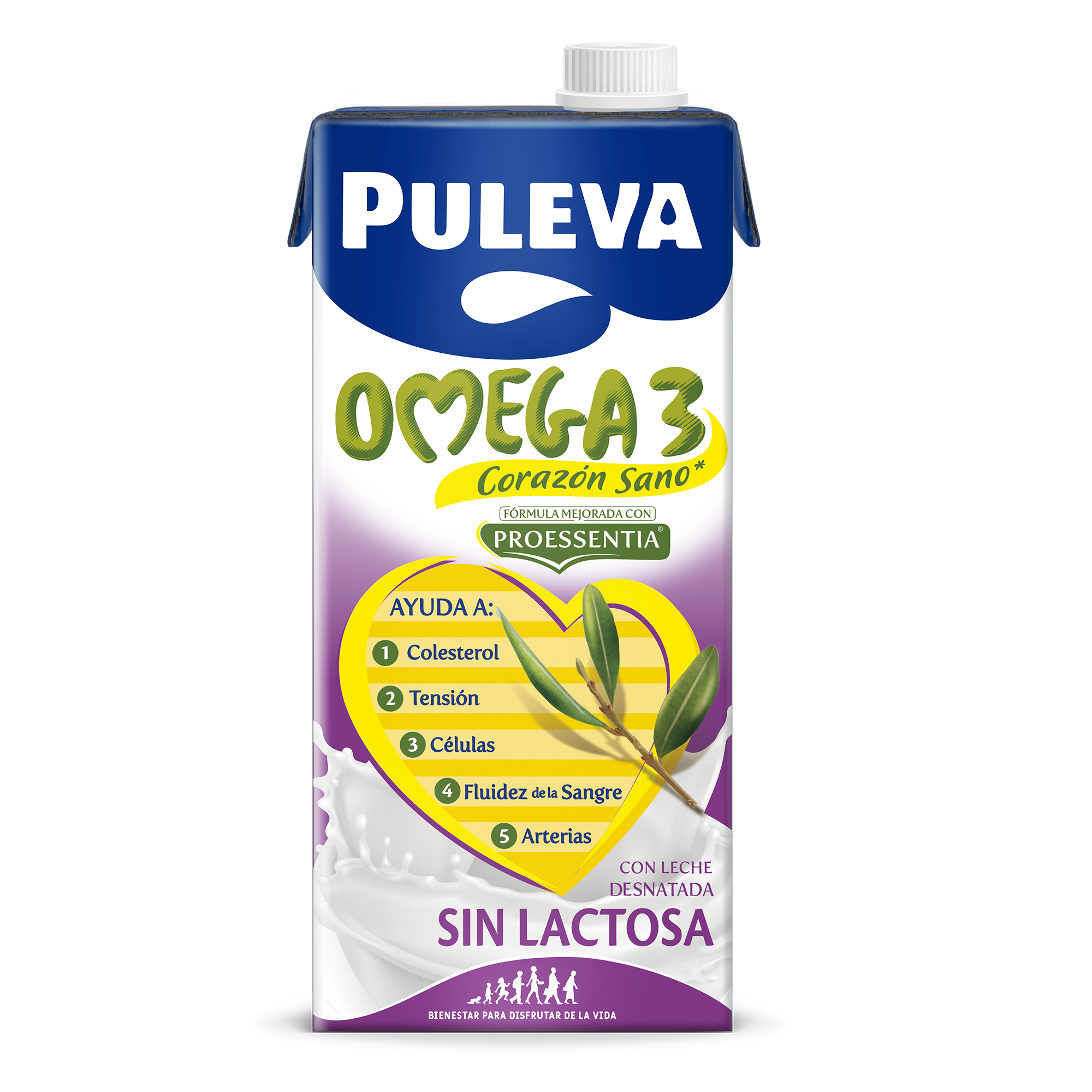 Bebida láctea sin lactosa Puleva 1l omega3