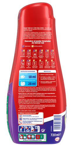 Detergente en gel para lavavajillas Somat 40 lavados limón