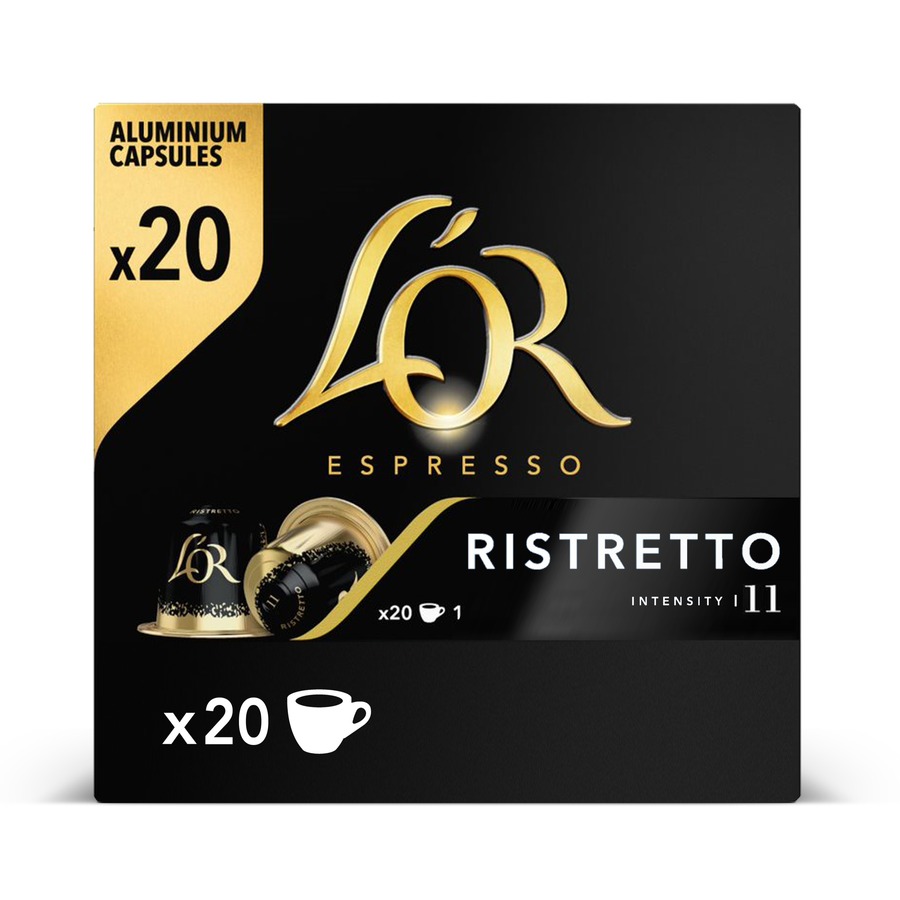 Café espresso ristretto intensidad 11 L&acute;or 20 caps.
