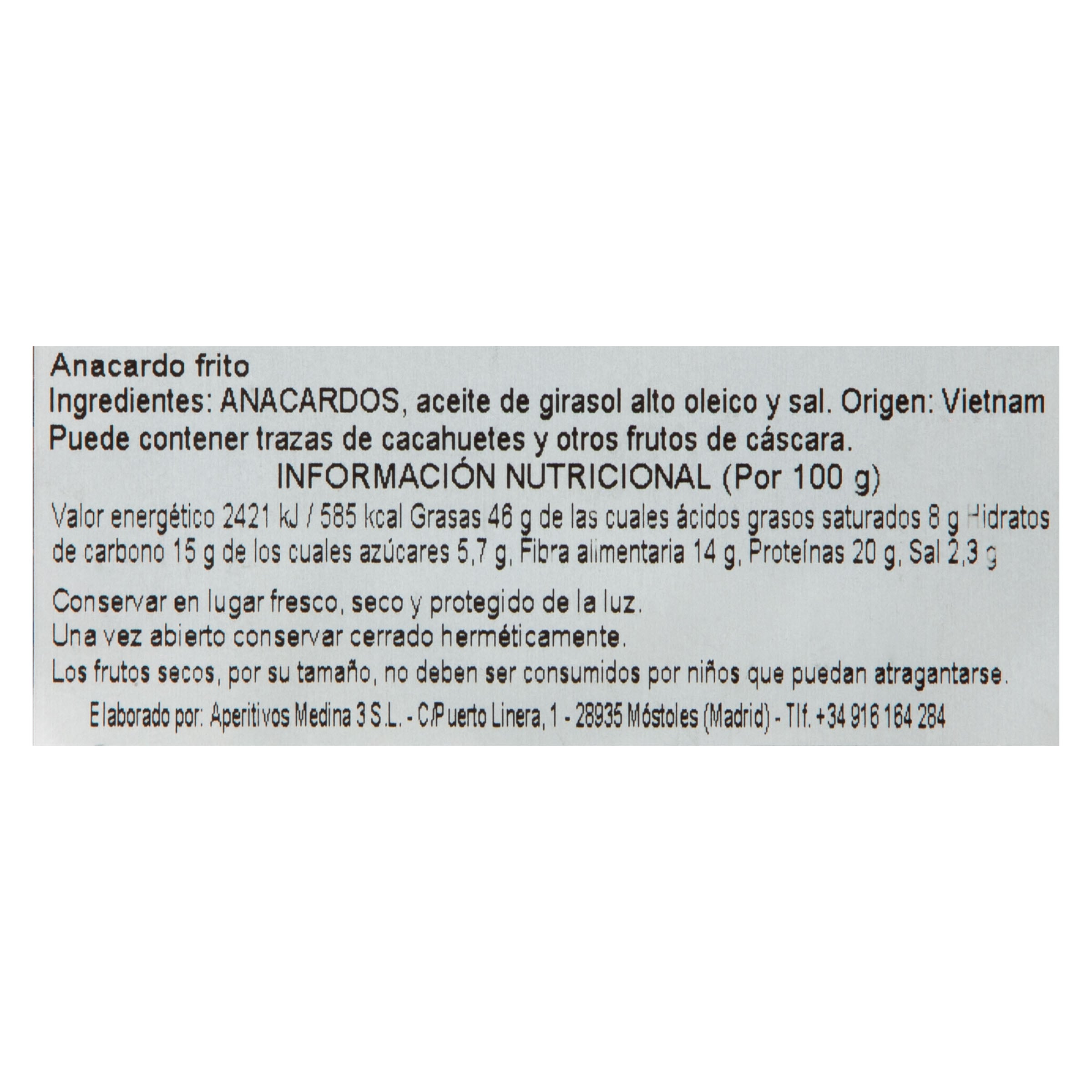 Anacardo Medina 200g frito