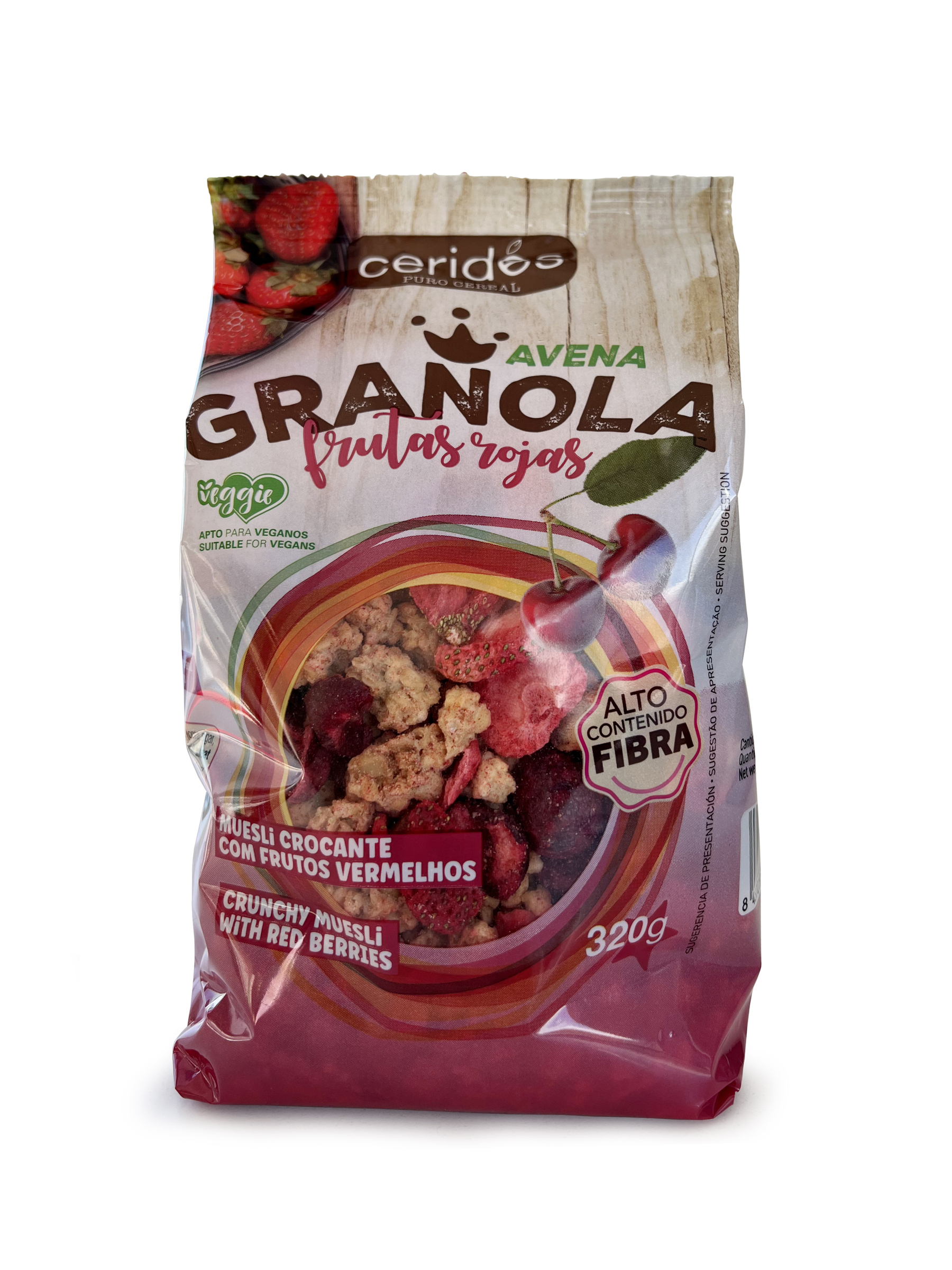 Cereal granola con frutos rojos Cerides 320g