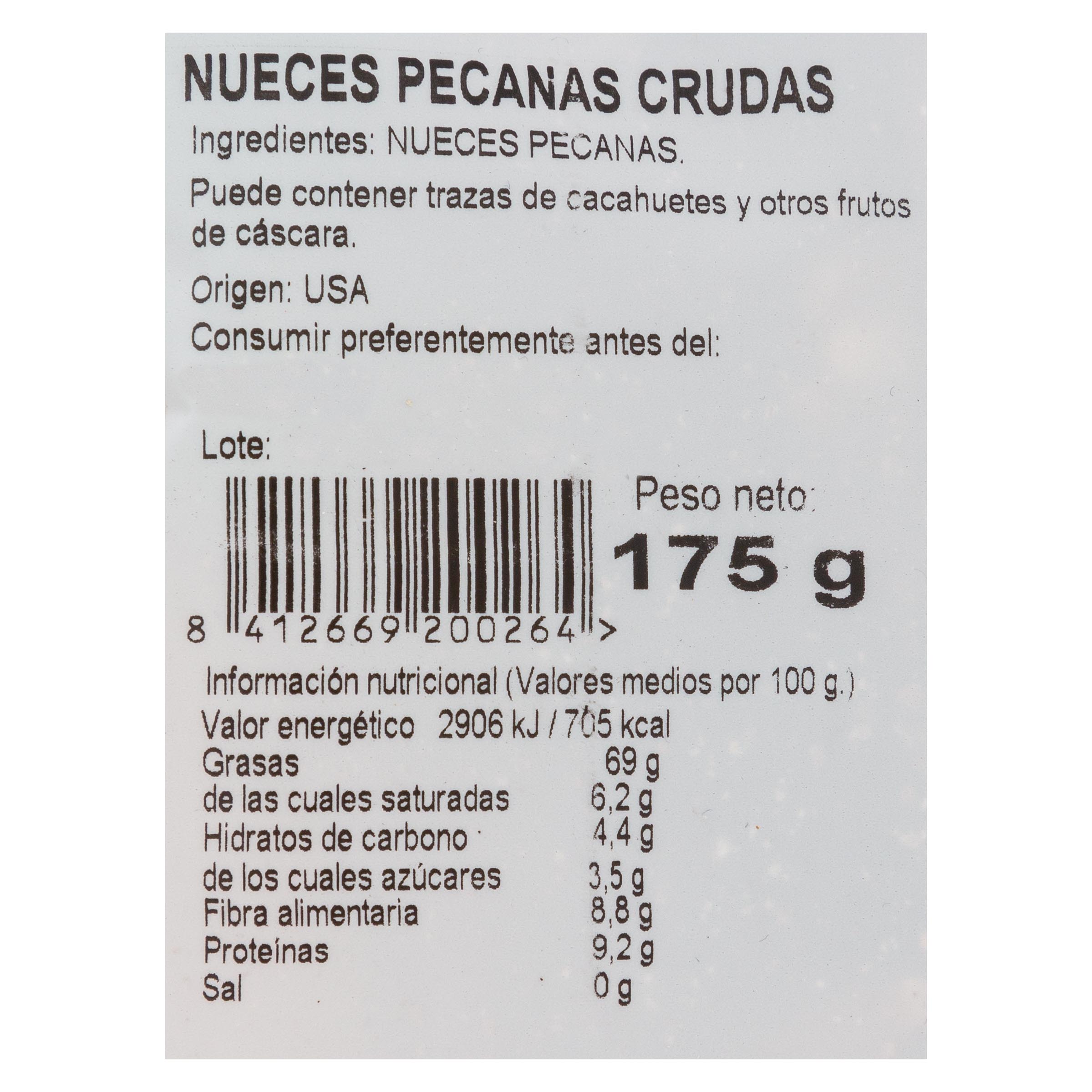 Nuez pecana cruda Frumesa 175g